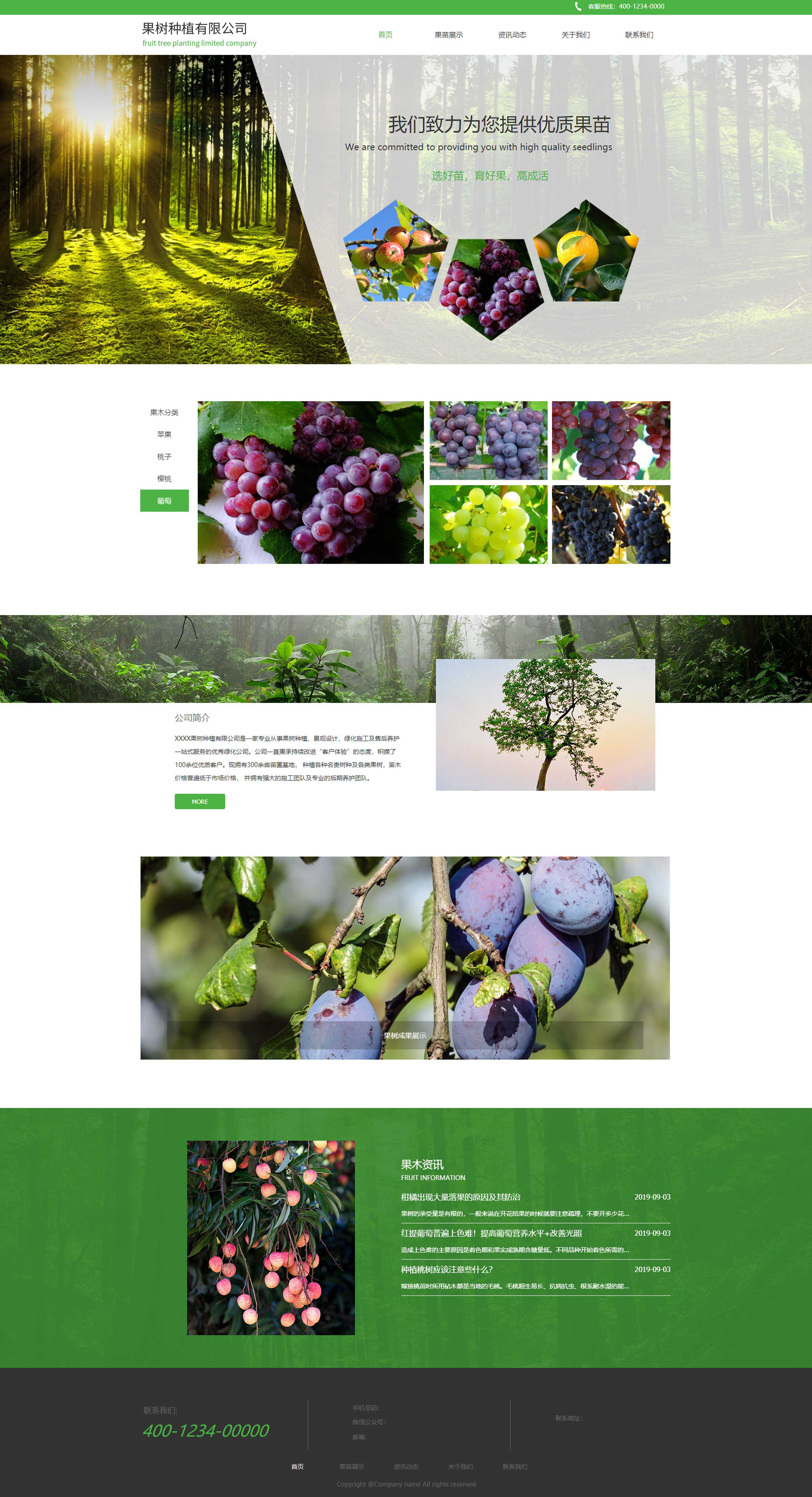 绿色环保-果树种植基地网站建设案例